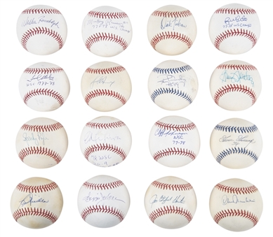 Lot of (16) 1977-78 New York Yankees Single-Signed Baseballs (PSA/DNA, JSA & Beckett PreCert)